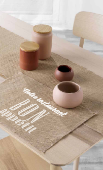 set de table jute personnalisable personnalisé